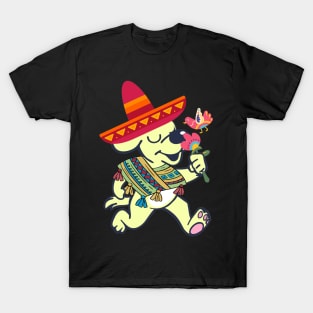 dog Mexican Spaniard flowers Mexico Spain T-Shirt